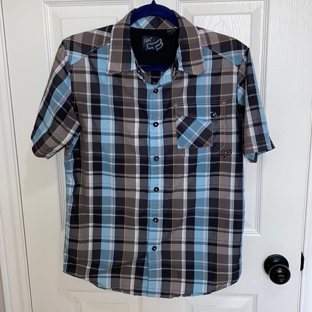 Fox | Men’s Button Down Plaid Short Sleeve Shirt - Size Small